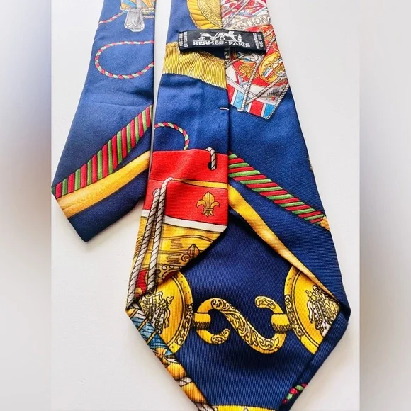 Hermès Paris Blue Silk Tie, Vintage - Picture 2 of 9